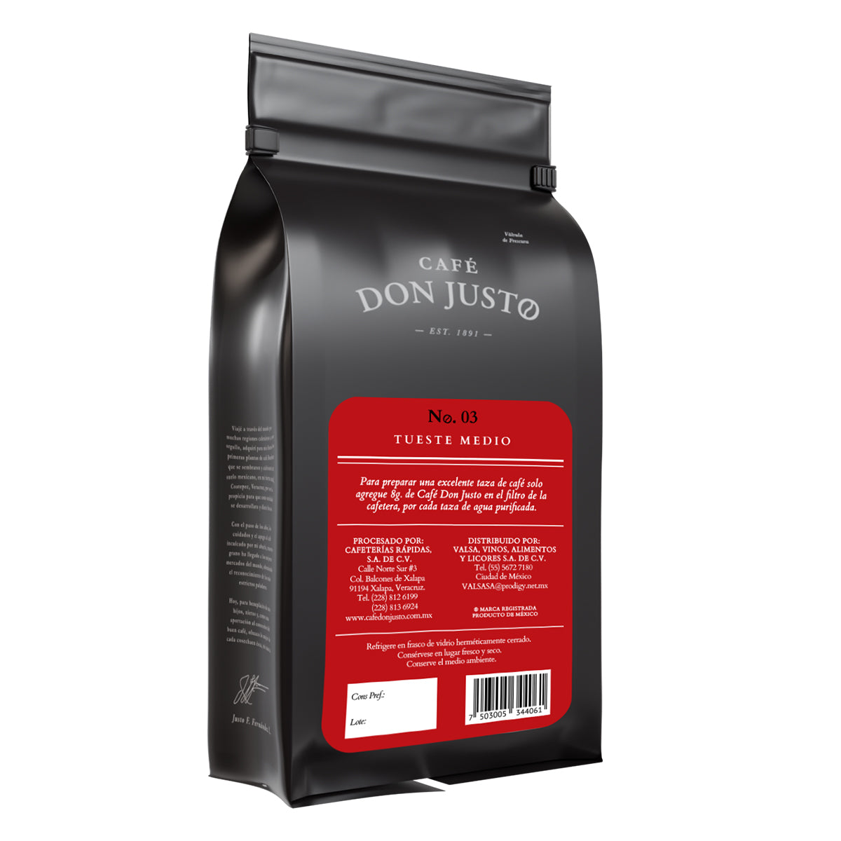 Café Don Justo No. 03 - Descafeinado Tostado Medio