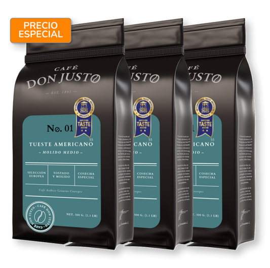 Café Don Justo No. 01 - Paquete de 3 Bolsas - Tueste Americano