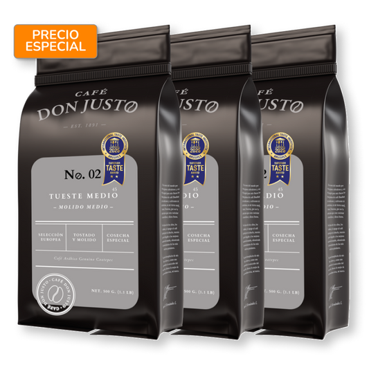 Café Don Justo No. 02 - Paquete de 3 Bolsas - Tueste Medio Oscuro