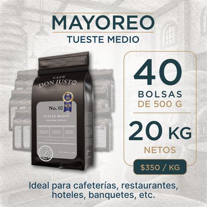 Café Don Justo No. 02 - Tueste Medio Intenso (Gourmet) | Grano o Molido de Coatepec a granel