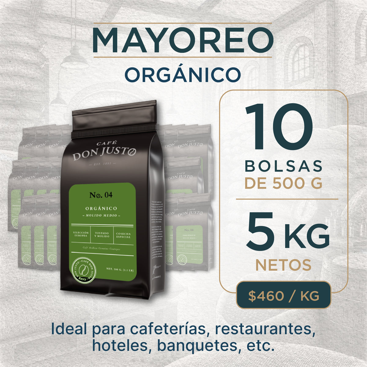 Café Don Justo No. 04 - Orgánico Tueste Claro a Granel