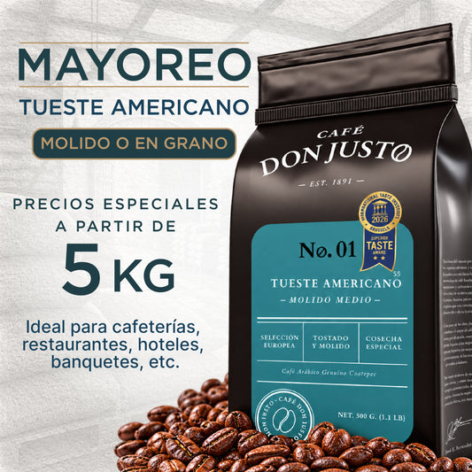 Café Don Justo No. 01 - Tueste Americano Suave | Grano o Molido Coatepec a granel
