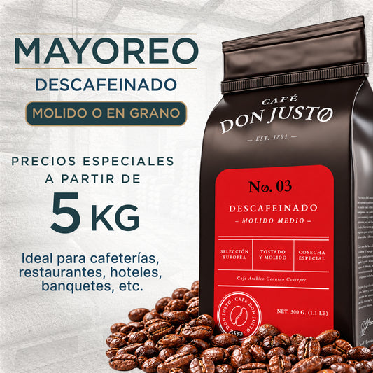 Café Don Justo No. 03 - Descafeinado Tostado Medio a Granel